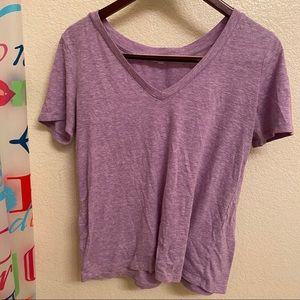 Purple V-neck Shirt